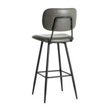 Load image into Gallery viewer, 43"H Grey PU Leather Bar Stool with Back, Set of 2