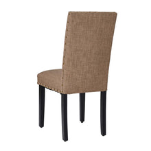 Load image into Gallery viewer, High-Back Tan Fabric Upholstered Dining Chair with Studded Decor, Set of 2