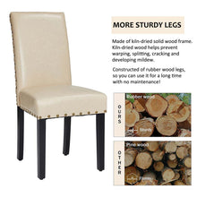 Load image into Gallery viewer, High-Back Beige PU Upholstered Dining Chair with Studded Decor, Set of 2