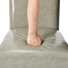 Load image into Gallery viewer, High-Back Gray PU Upholstered Dining Chair with Studded Decor, Set of 2