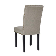 Load image into Gallery viewer, High-Back Gray PU Upholstered Dining Chair with Studded Decor, Set of 2