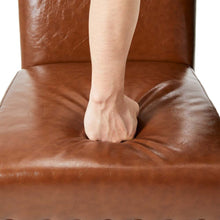 Load image into Gallery viewer, High-Back Brown PU Upholstered Dining Chair with Studded Decor, Set of 2