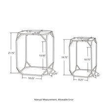 Load image into Gallery viewer, Silver Metal Nesting Side & End Accent Table with Glass Top, Set of 2