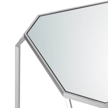 Load image into Gallery viewer, Silver Metal Nesting Side & End Accent Table with Glass Top, Set of 2