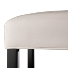 Load image into Gallery viewer, 45"H Cream White Leatherette High-Back Barchair with Studded Decoration, Set of 2