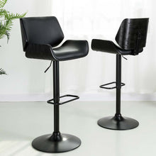 Load image into Gallery viewer, Mid-century Modern Black Adjustable Gaslift Swivel Bar Stool, Set of 2