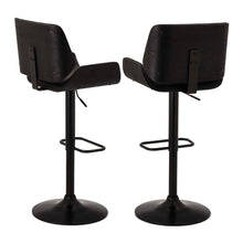 Load image into Gallery viewer, Mid-century Modern Black Adjustable Gaslift Swivel Bar Stool, Set of 2