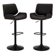 Load image into Gallery viewer, Mid-century Modern Black Adjustable Gaslift Swivel Bar Stool, Set of 2