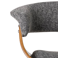 Load image into Gallery viewer, Mid-century Modern Gray Fabric/Walnut Bentwood Swivel Bar Stool, Set of 2