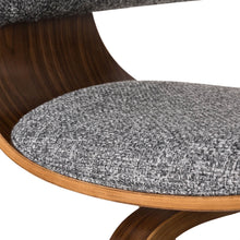 Load image into Gallery viewer, Mid-century Modern Gray Fabric/Walnut Bentwood Swivel Bar Stool, Set of 2