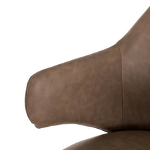 Load image into Gallery viewer, Dark Brown Mixing Leatherette/Gray Fabric Bar Stool with Back, Set of 2