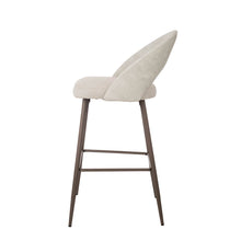 Load image into Gallery viewer, Pale Grey Fabric/Leatherette Bar Stool with Back and Tapered Metal Legs, Set of 2