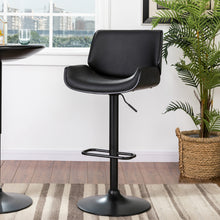 Load image into Gallery viewer, Mid-century Modern Black Adjustable Gaslift Swivel Bar Stool