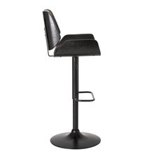 Load image into Gallery viewer, Mid-century Modern Black Adjustable Gaslift Swivel Bar Stool