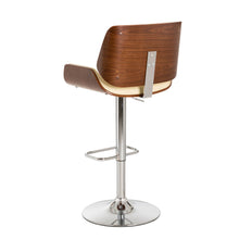 Load image into Gallery viewer, Mid-century Leather Modern Beige Adjustable Height Swivel Bar Stool