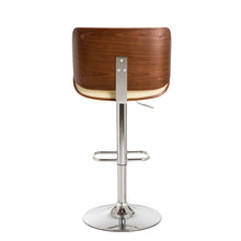 Load image into Gallery viewer, Mid-century Leather Modern Beige Adjustable Height Swivel Bar Stool