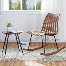 Load image into Gallery viewer, Accent Table with Bamboo Slatted Round Top