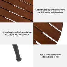 Load image into Gallery viewer, Accent Table with Bamboo Slatted Round Top