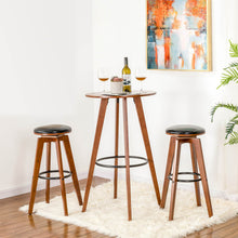 Load image into Gallery viewer, 30"H Bamboo Swivel Upholstery Bar Stool, Set of 2