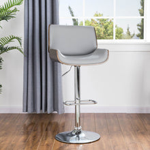 Load image into Gallery viewer, Mid-century Modern Gray Adjustable Height Swivel Bar Stool
