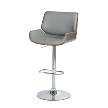 Load image into Gallery viewer, Mid-century Modern Gray Adjustable Height Swivel Bar Stool