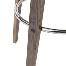 Load image into Gallery viewer, Mid-century Modern Gray PU Leather/ Oak Bentwood Swivel Bar Chair, Set of 2