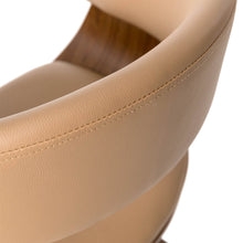 Load image into Gallery viewer, Mid-century Modern Camel PU/Walnut bentwood Swivel Bar Chair, Set of 2