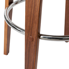 Load image into Gallery viewer, Mid-century Modern Cream PU Leather/Walnut bentwood Swivel Bar Chair, Set of 2