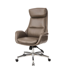 Load image into Gallery viewer, Mid-Century Modern Brownish Grey Leatherette Gaslift Adjustable Swivel Office Chair