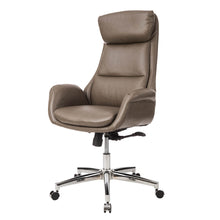 Load image into Gallery viewer, Mid-Century Modern Brownish Grey Leatherette Gaslift Adjustable Swivel Office Chair