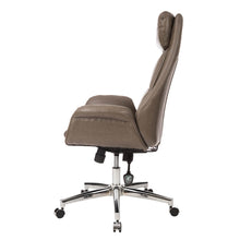 Load image into Gallery viewer, Mid-Century Modern Brownish Grey Leatherette Gaslift Adjustable Swivel Office Chair