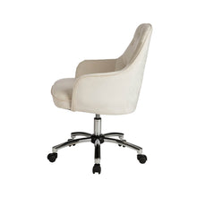 Load image into Gallery viewer, Cream Velvet Gaslift Adjustable Swivel Office Chair/Desk Chair