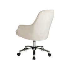 Load image into Gallery viewer, Cream Velvet Gaslift Adjustable Swivel Office Chair/Desk Chair