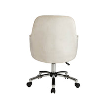 Load image into Gallery viewer, Cream Velvet Gaslift Adjustable Swivel Office Chair/Desk Chair