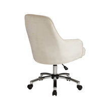 Load image into Gallery viewer, Cream Velvet Gaslift Adjustable Swivel Office Chair/Desk Chair