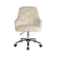 Load image into Gallery viewer, Cream Velvet Gaslift Adjustable Swivel Office Chair/Desk Chair