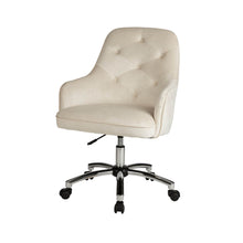 Load image into Gallery viewer, Cream Velvet Gaslift Adjustable Swivel Office Chair/Desk Chair
