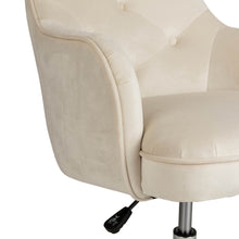 Load image into Gallery viewer, Cream Velvet Gaslift Adjustable Swivel Office Chair/Desk Chair