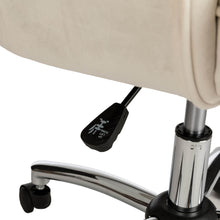 Load image into Gallery viewer, Cream Velvet Gaslift Adjustable Swivel Office Chair/Desk Chair