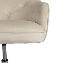 Load image into Gallery viewer, Cream Velvet Gaslift Adjustable Swivel Office Chair/Desk Chair