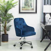 Load image into Gallery viewer, Navy Blue Velvet Gaslift Adjustable Swivel Office Chair/Desk Chair