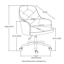 Load image into Gallery viewer, Navy Blue Velvet Gaslift Adjustable Swivel Office Chair/Desk Chair