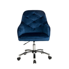Load image into Gallery viewer, Navy Blue Velvet Gaslift Adjustable Swivel Office Chair/Desk Chair