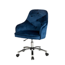 Load image into Gallery viewer, Navy Blue Velvet Gaslift Adjustable Swivel Office Chair/Desk Chair