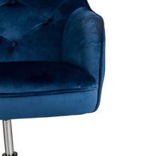 Load image into Gallery viewer, Navy Blue Velvet Gaslift Adjustable Swivel Office Chair/Desk Chair