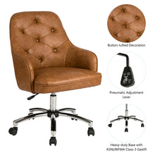 Load image into Gallery viewer, Caramel Bonded Leather Gaslift Adjustable Swivel Office Chair/Desk Chair