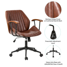 Load image into Gallery viewer, Russet Leatherette Adjustable Swivel Desk Chair/Task Office Chair