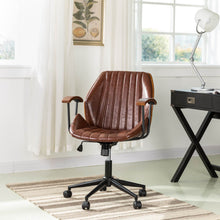 Load image into Gallery viewer, Russet Leatherette Adjustable Swivel Desk Chair/Task Office Chair