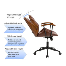 Load image into Gallery viewer, Russet Leatherette Adjustable Swivel Desk Chair/Task Office Chair