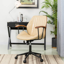 Load image into Gallery viewer, Cream Leatherette Adjustable Swivel Desk Chair/Task Office Chair